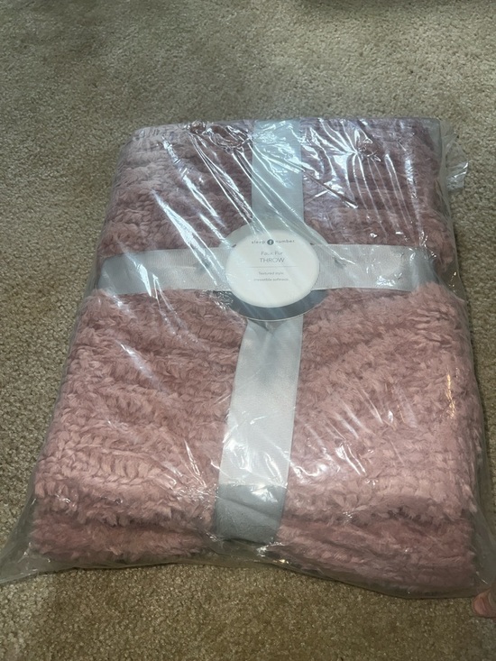 Sleep Number Other - Plush Knit Throw Blanket - Blush Pink